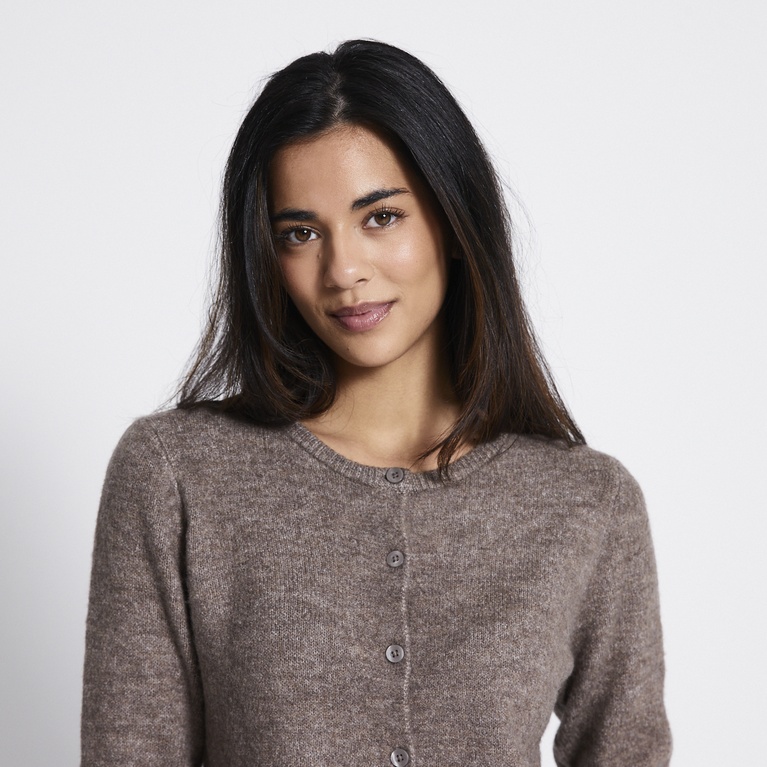 Basic knit cardigan "Audrey" Light Brown
